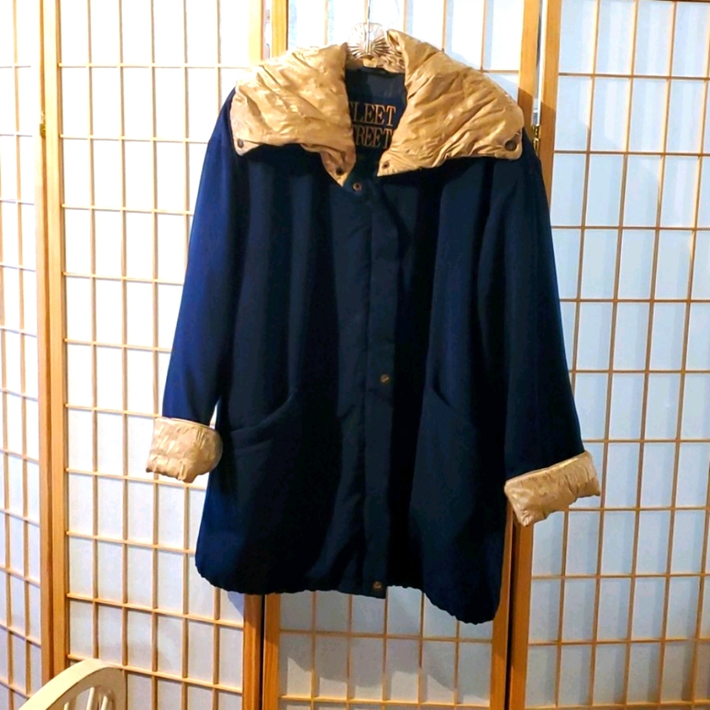 Teal Blue and Gold Winter Jacket
